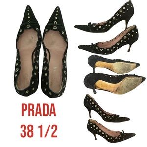 Prada 38.5 Black Shoes with 2.5 inch heel